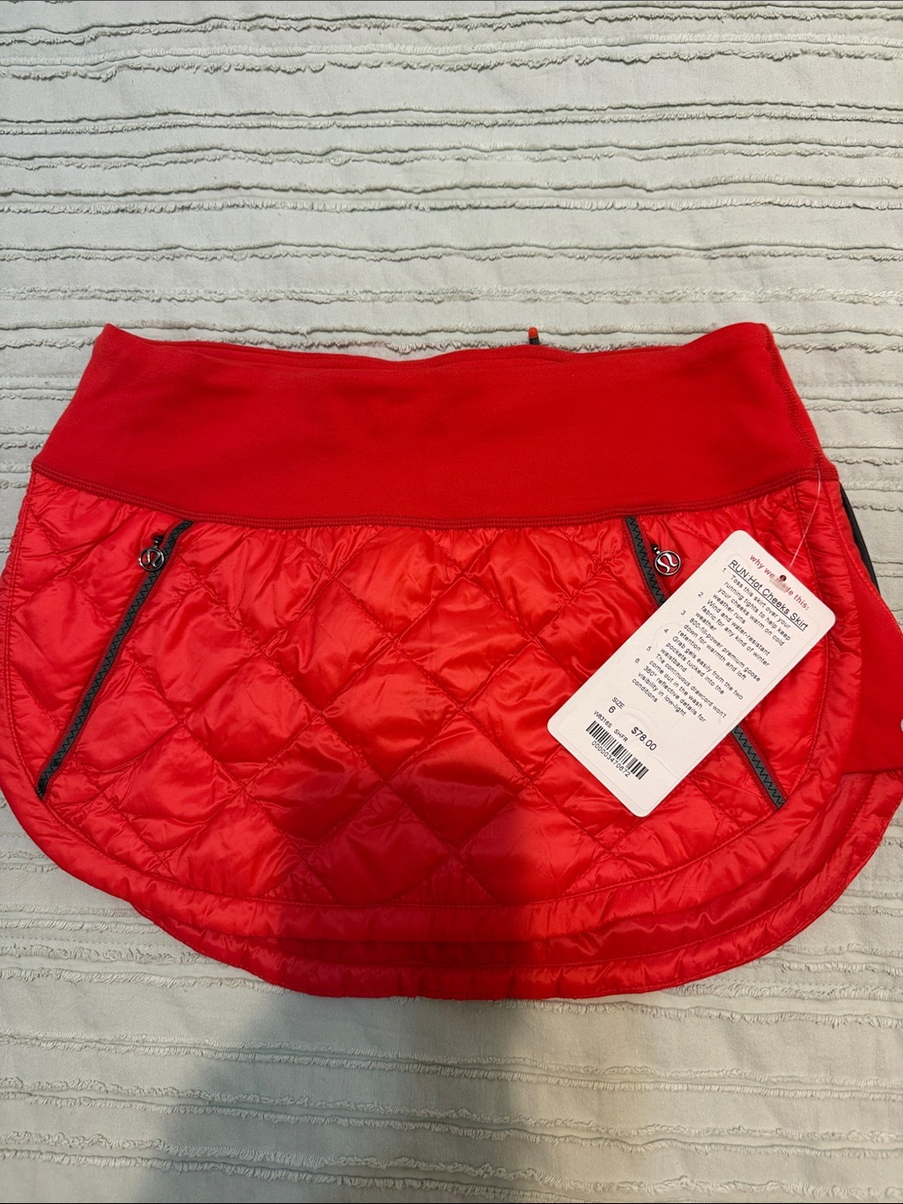 lululemon athletica Red Quilted Mini Skirt